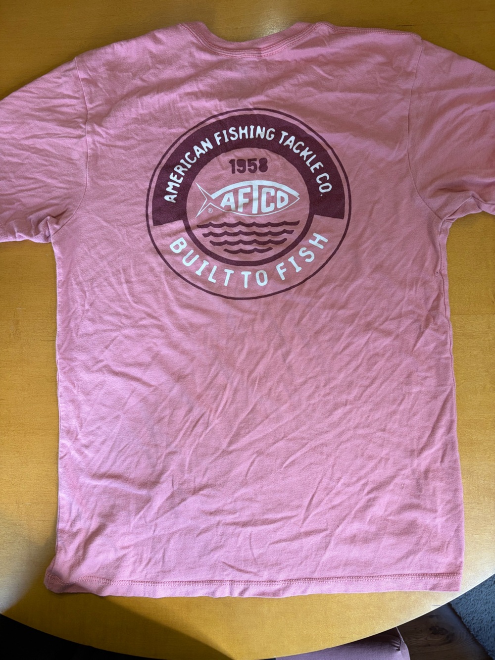 AFTCO Light Pink Short-Sleeve Crew T-Shirt
